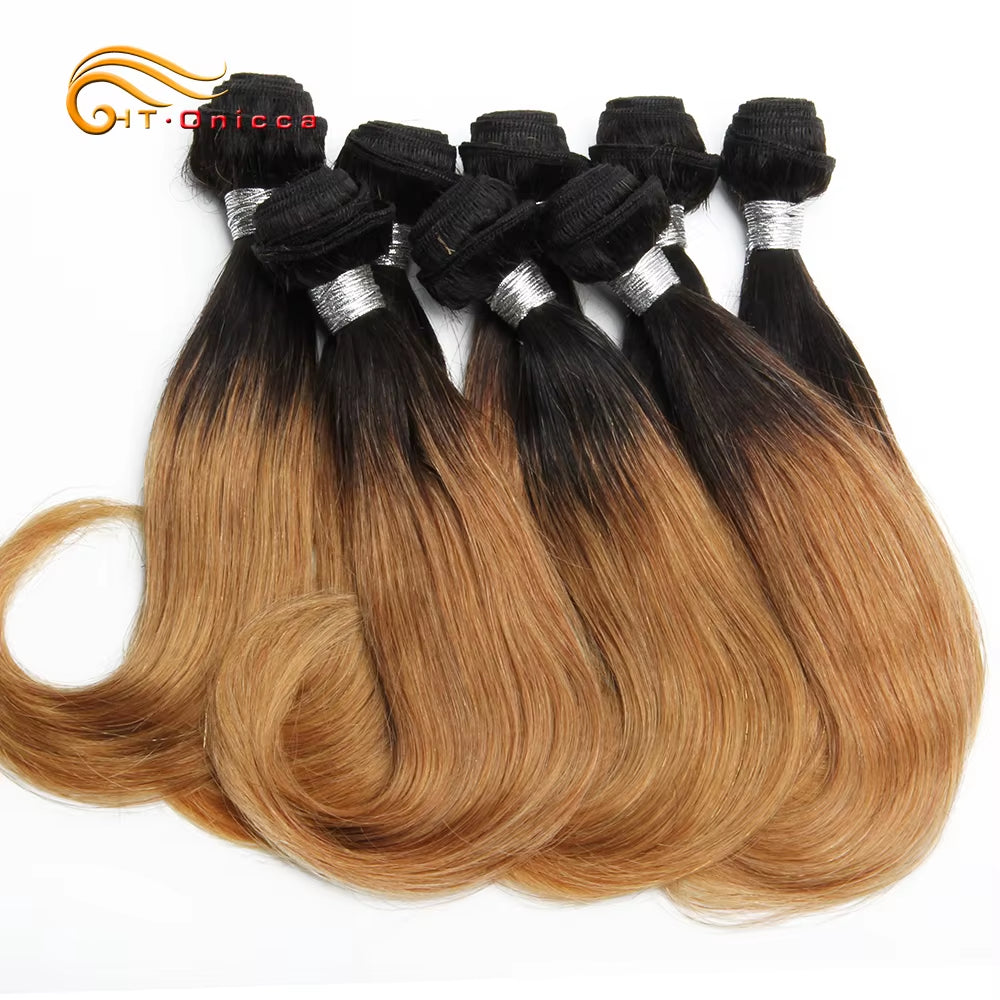Curly Hair Products 20G/Pc Brazilian Remy Human Hair 8 Bundles Short Hair Extension Ombre Hair Bundles Drop Shipping