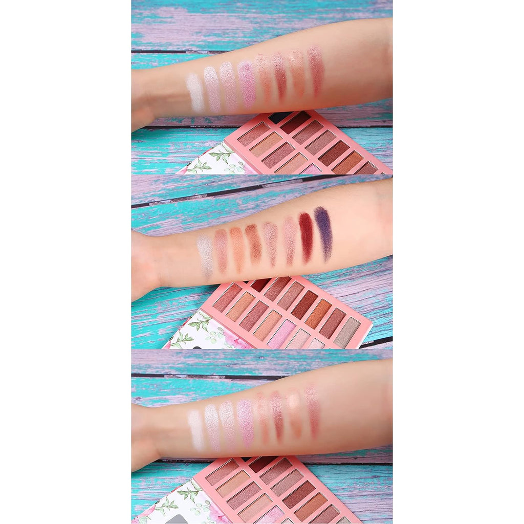 Vegan Eyeshadow Palette Organic 16 Colors Highly Pigmented Metallic Colorful Long Lasting Nude Eyeshadow Shimmer Palette