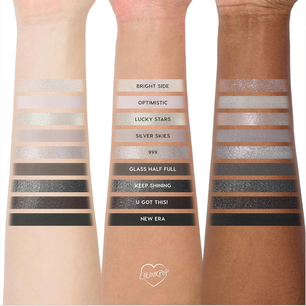 Silver Lining Eyeshadow Palette - Cool Toned Silver, Grey, White & Black Eyeshadow Palette with Matte & Glitter Finishes - High-Pigment Smokey Eye Makeup with Longwear Formula (0.3 Oz)