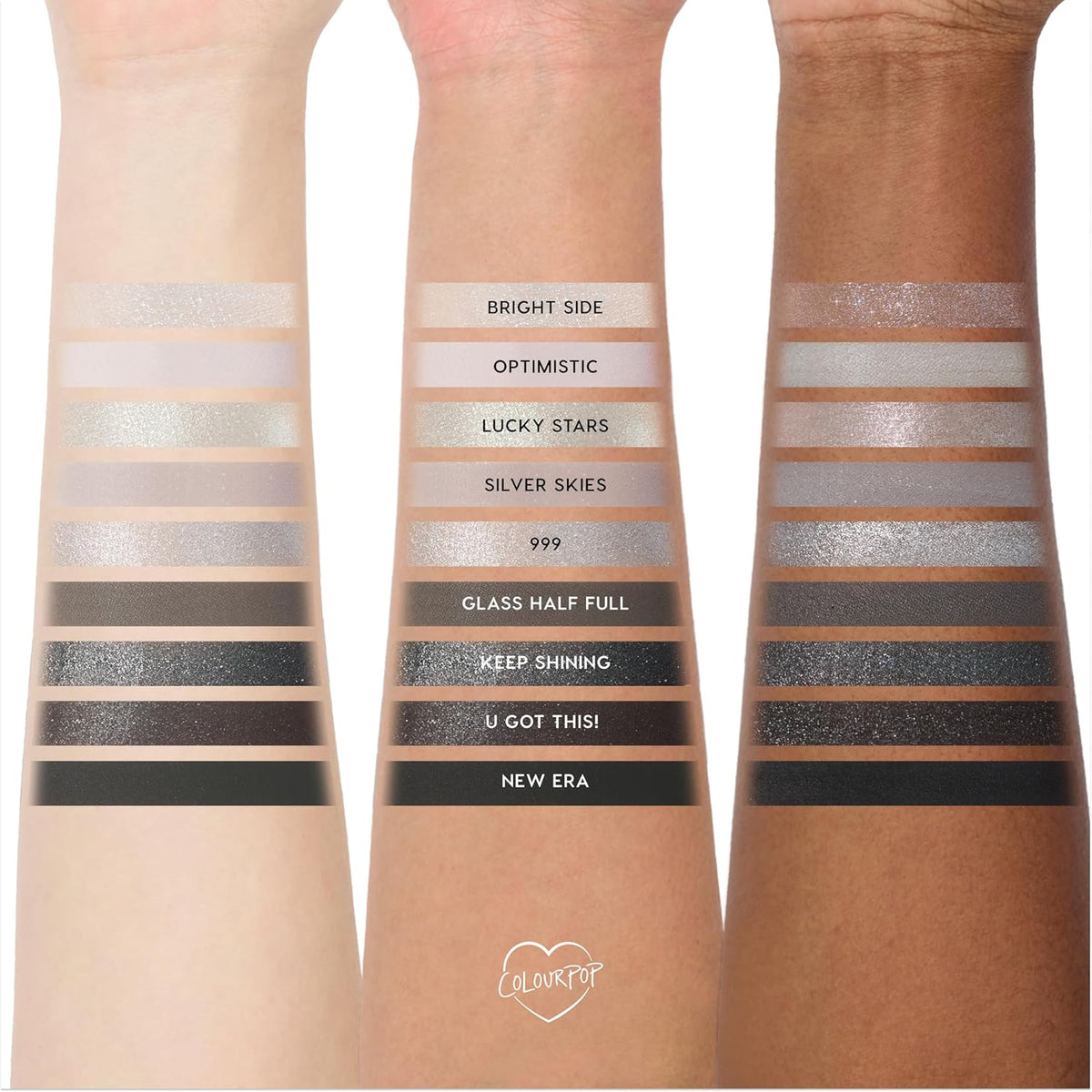 Silver Lining Eyeshadow Palette - Cool Toned Silver, Grey, White & Black Eyeshadow Palette with Matte & Glitter Finishes - High-Pigment Smokey Eye Makeup with Longwear Formula (0.3 Oz)
