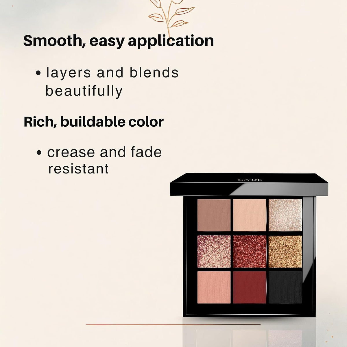 Velveteen Eyeshadow Palette, 51 - Eyeshadow Collection with Light to Deep Shades - for Matte, Metallic, Silky and Shimmery Finishes - 0.286 Oz