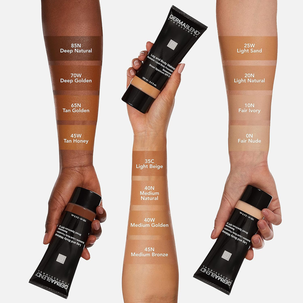 Dermablend Leg & Body Makeup Foundation SPF 25, 20N, 3.4 Fl Oz