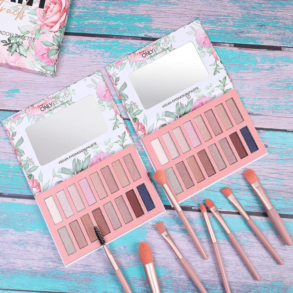 Vegan Eyeshadow Palette Organic 16 Colors Highly Pigmented Metallic Colorful Long Lasting Nude Eyeshadow Shimmer Palette
