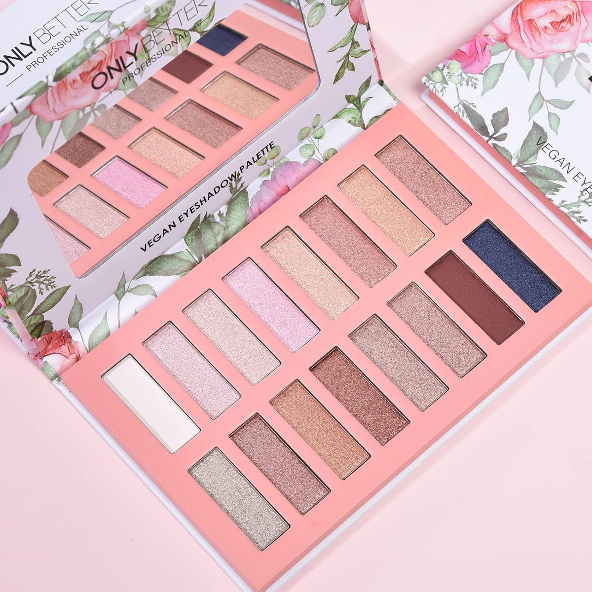 Vegan Eyeshadow Palette Organic 16 Colors Highly Pigmented Metallic Colorful Long Lasting Nude Eyeshadow Shimmer Palette