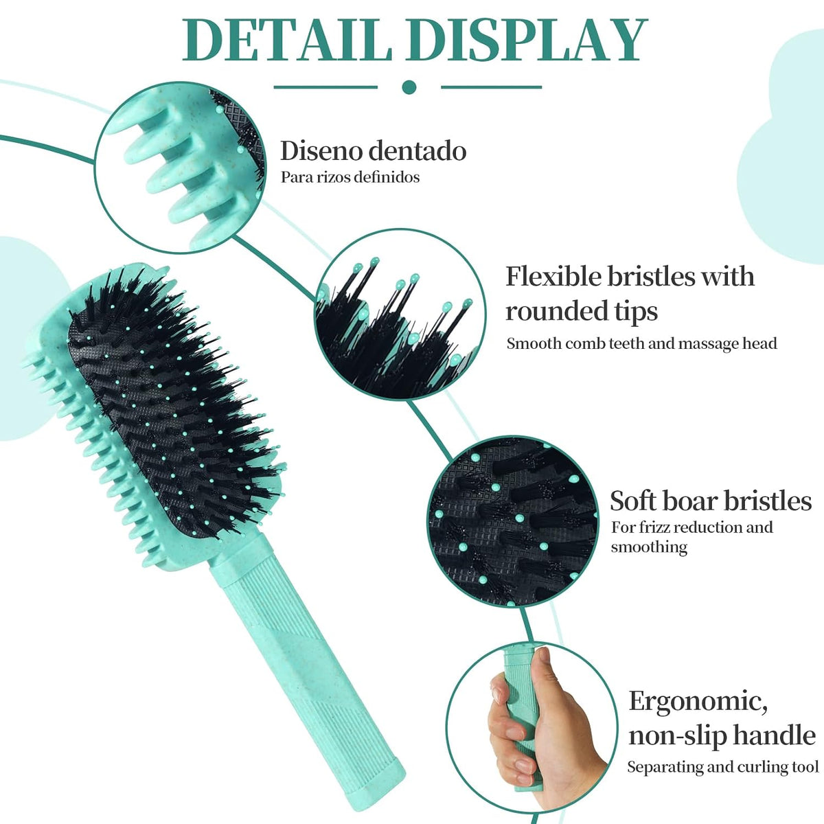 Curly Hair Brush Defining, Volume Curl Defining Brush for Effortlessly Detangling Shaping and Styling Women'S Curls, Waves & Coils, Curly Hair Products, Reduce Frizz