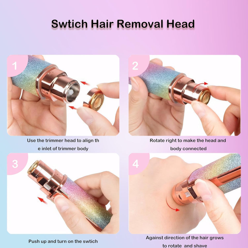 Electric Eyebrow Razor, Nose Trimmer, Nasal Hair Remover, Epilator Eyebrows Lip Fuzz, Remover Shavers Clippers Epilators Hair Removal for Women Sensitive Beauty Accessories Tools