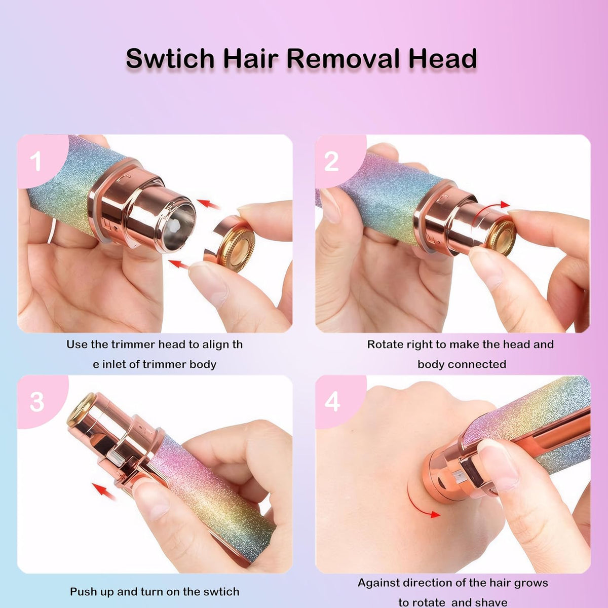 Electric Eyebrow Razor, Nose Trimmer, Nasal Hair Remover, Epilator Eyebrows Lip Fuzz, Remover Shavers Clippers Epilators Hair Removal for Women Sensitive Beauty Accessories Tools