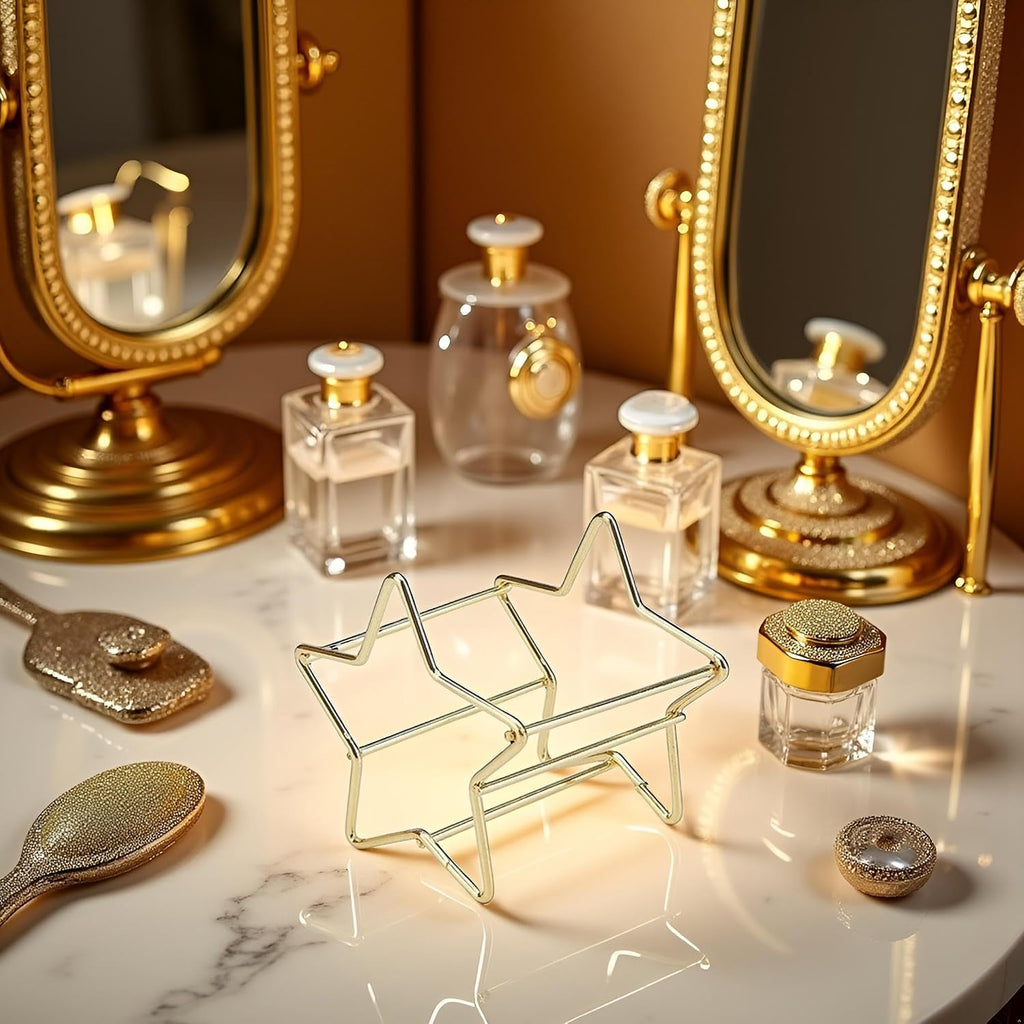 Metal Star Sponge Holder Cosmetic Puff Display Stand Powder Puff Drying Holder Storage Bracket Make up Puff Beauty Tools Rose Golden Nice Drying Stand Storage Egg Powder Puff Display