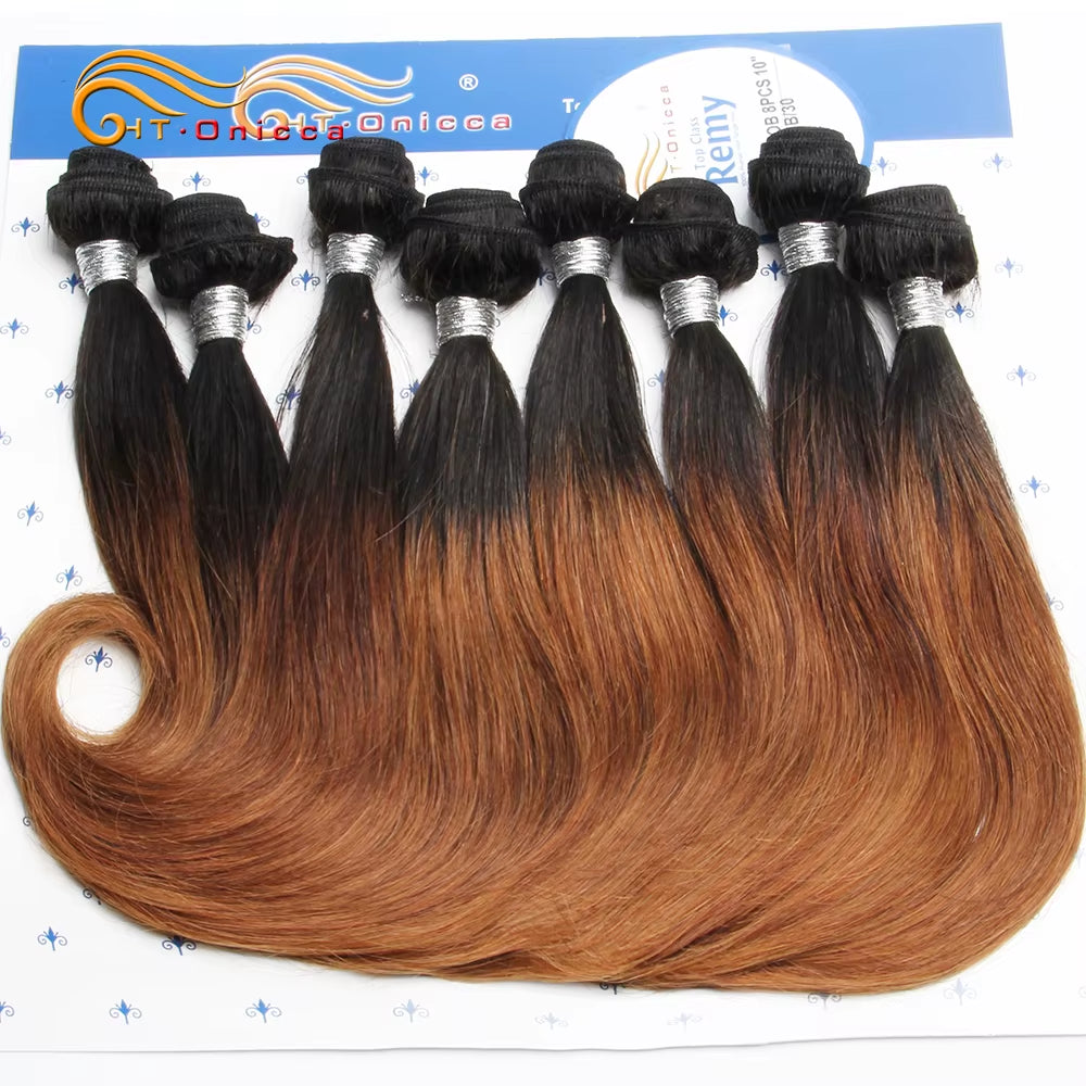 Curly Hair Products 20G/Pc Brazilian Remy Human Hair 8 Bundles Short Hair Extension Ombre Hair Bundles Drop Shipping