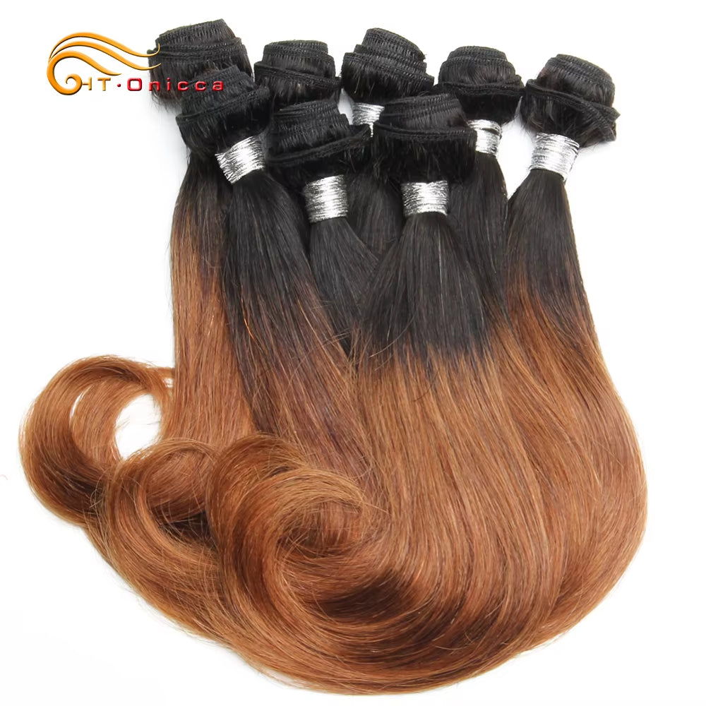 Curly Hair Products 20G/Pc Brazilian Remy Human Hair 8 Bundles Short Hair Extension Ombre Hair Bundles Drop Shipping