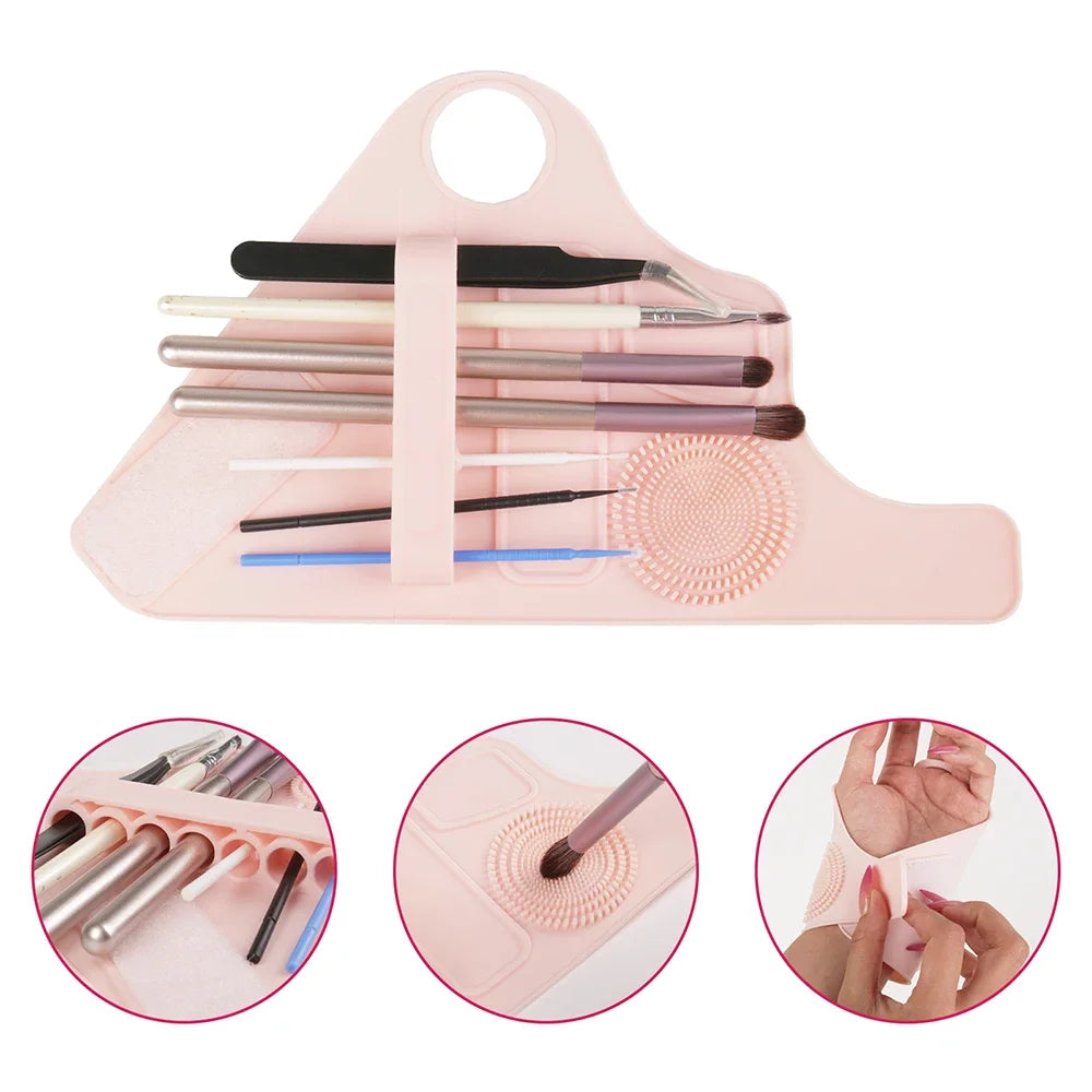 New Multi Function Silicone Makeup Clean Tools Holder Storage Glove Holes Beauty Accessories Practical Makeup Assistant Hot Sale