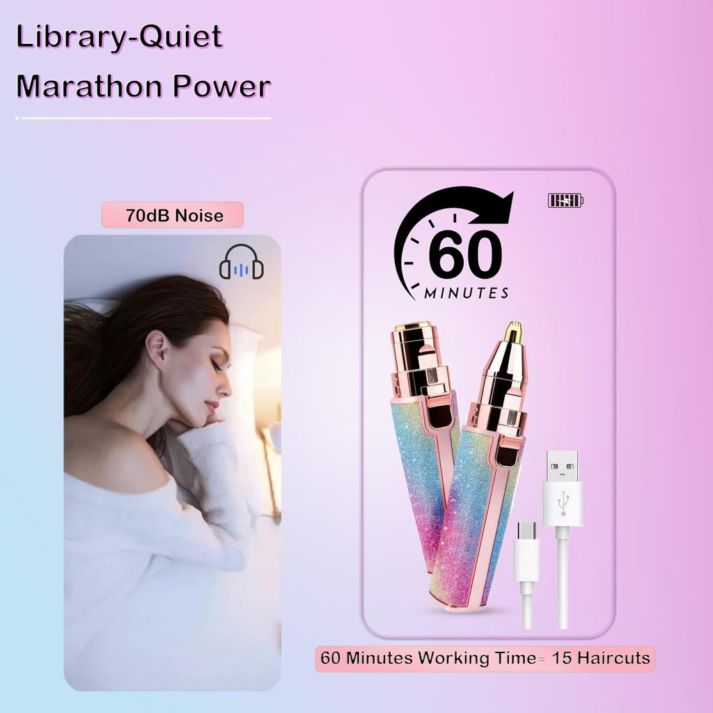 Electric Eyebrow Razor, Nose Trimmer, Nasal Hair Remover, Epilator Eyebrows Lip Fuzz, Remover Shavers Clippers Epilators Hair Removal for Women Sensitive Beauty Accessories Tools