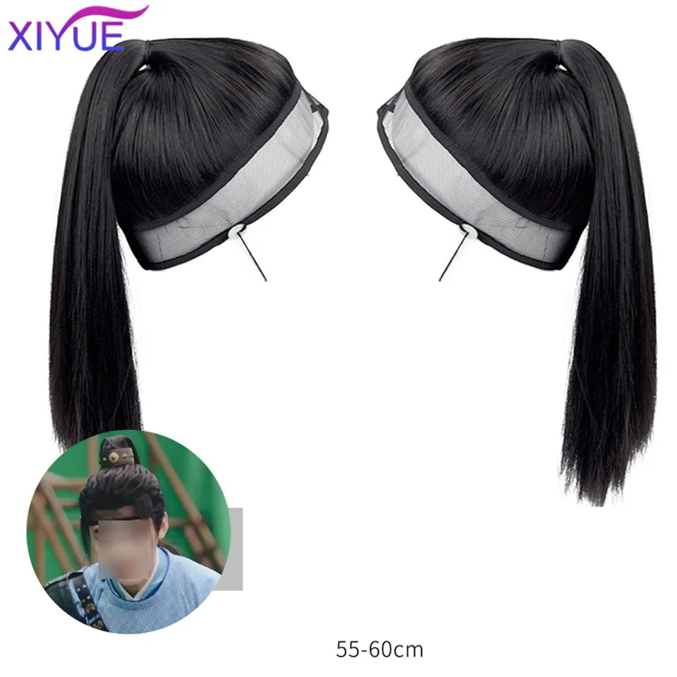 Synthetic Cosplay Headdress Hanfu Hat Black Hanfu Men Warrior Cosplay Hair Products Ming Dynasty Ancient History Ninjas Hair