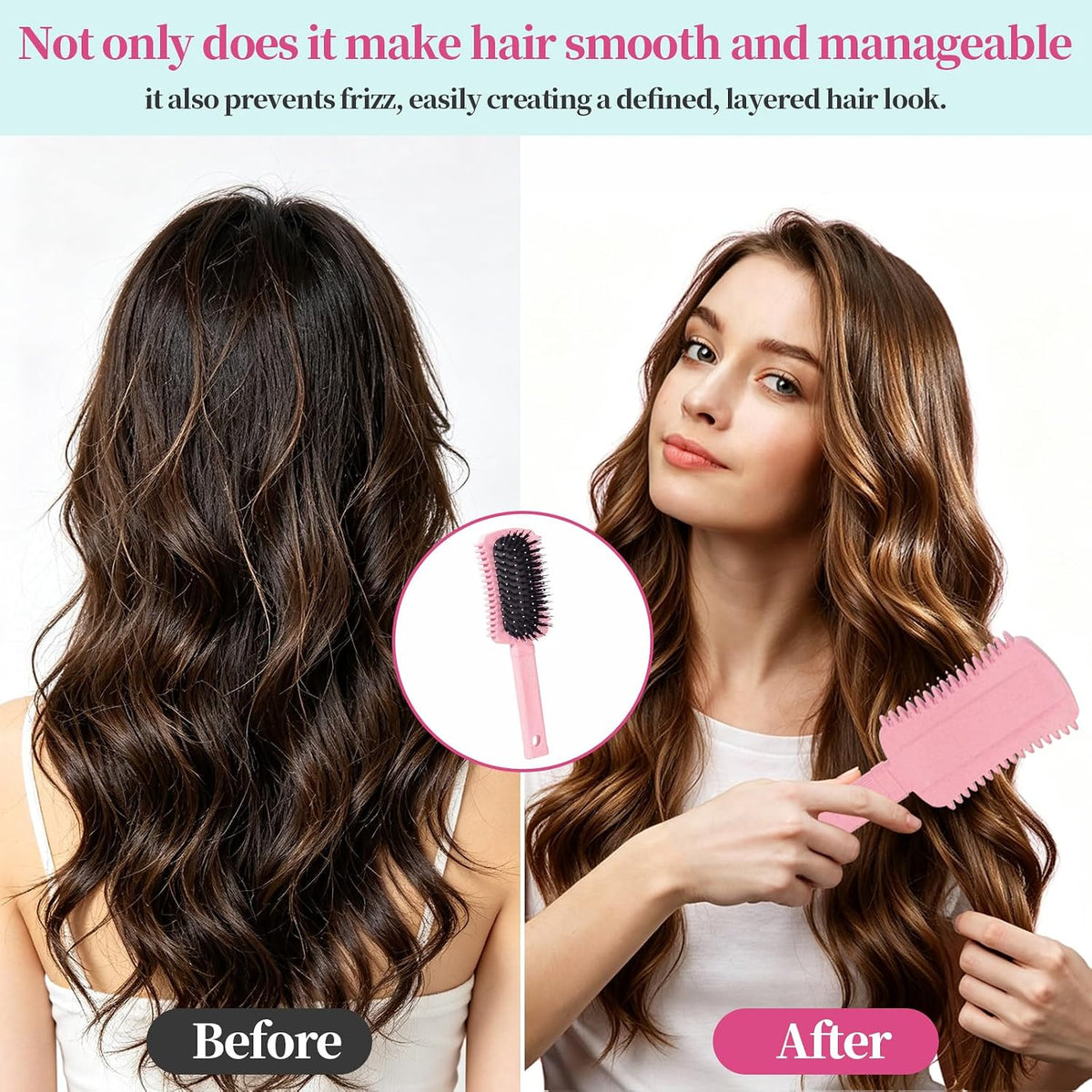 Curl Defining Brush Pink, Volume Curly Hair Brush for Effortlessly Detangling Shaping and Styling Women'S Curls, Waves & Coils, Curly Hair Products, Reduce Frizz