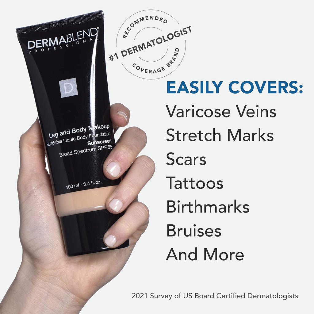 Dermablend Leg & Body Makeup Foundation SPF 25, 20N, 3.4 Fl Oz