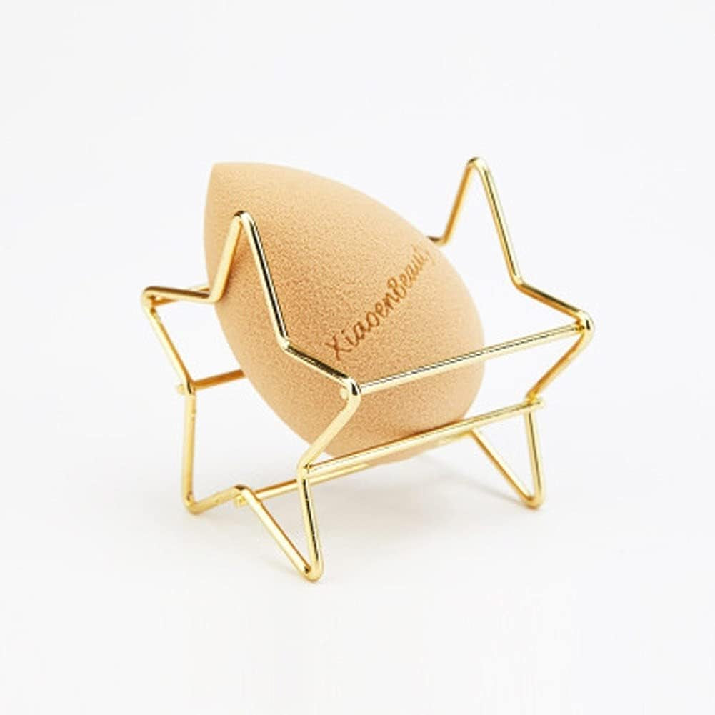 Metal Star Sponge Holder Cosmetic Puff Display Stand Powder Puff Drying Holder Storage Bracket Make up Puff Beauty Tools Rose Golden Nice Drying Stand Storage Egg Powder Puff Display